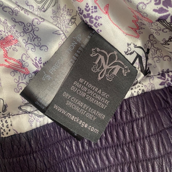 Mackage Leather Jacket Women’s Purple Size XS - Picture 6 of 11